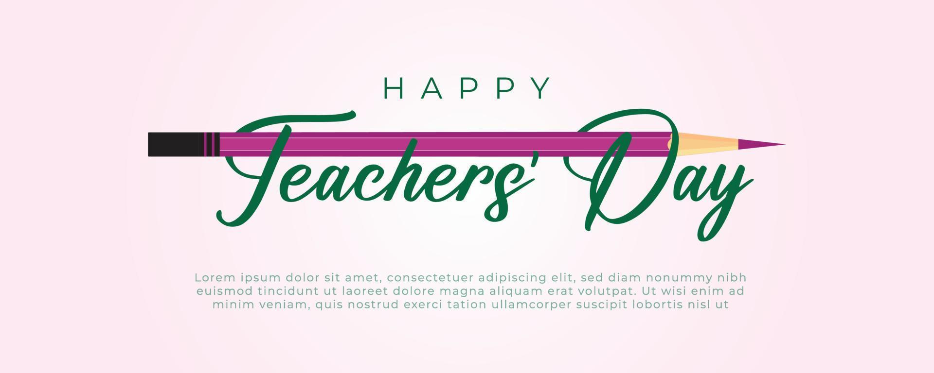 Happy Teachers' Day Social Media Banner Designvorlage mit Bildungselementen vektor