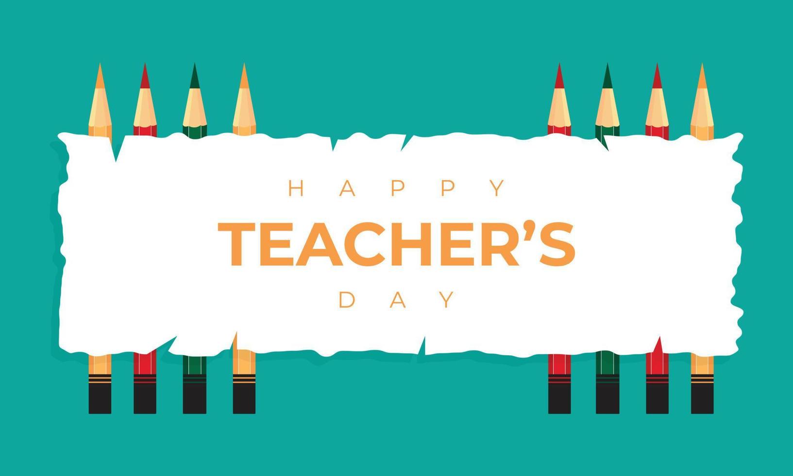 Happy Teachers' Day Social Media Banner Designvorlage mit Bildungselementen vektor