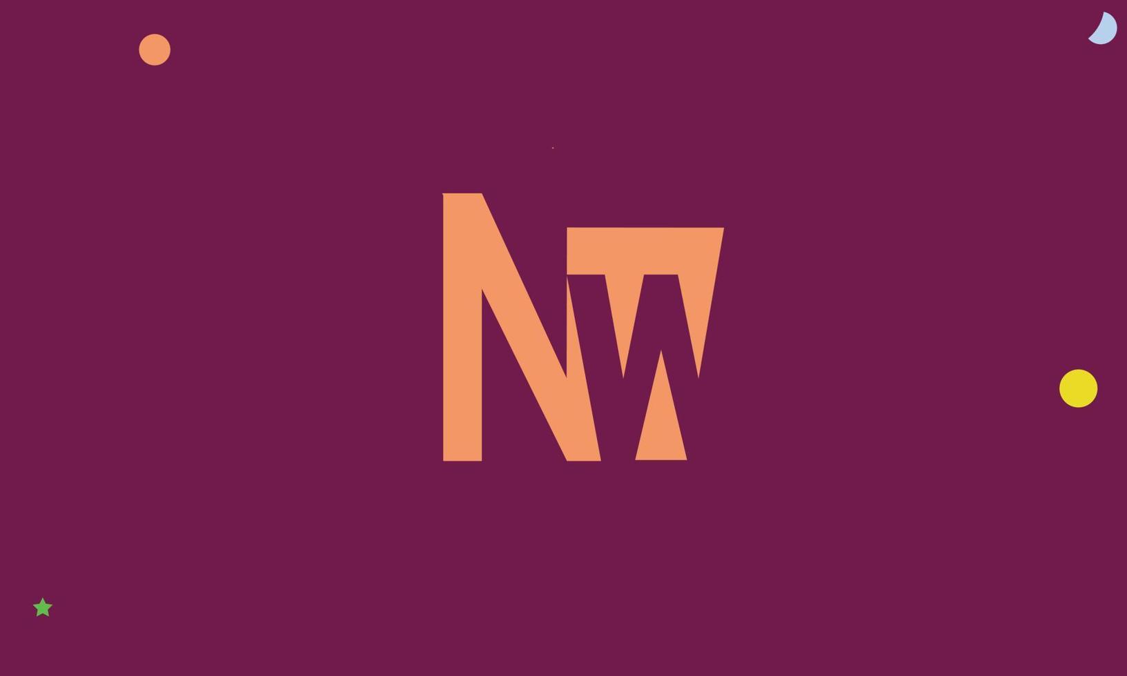 alfabetet bokstäver initialer monogram logotyp nw, wn, n och w vektor