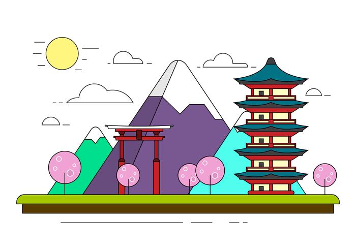 Freie japanische Landschaft Illustration vektor