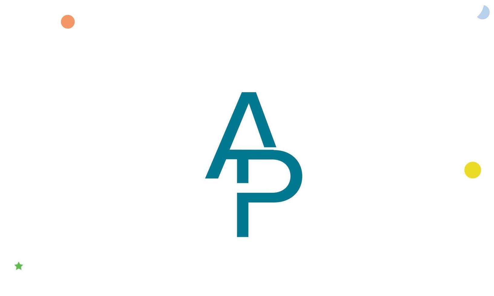 alphabet buchstaben initialen monogramm logo ap, pa, a und p vektor