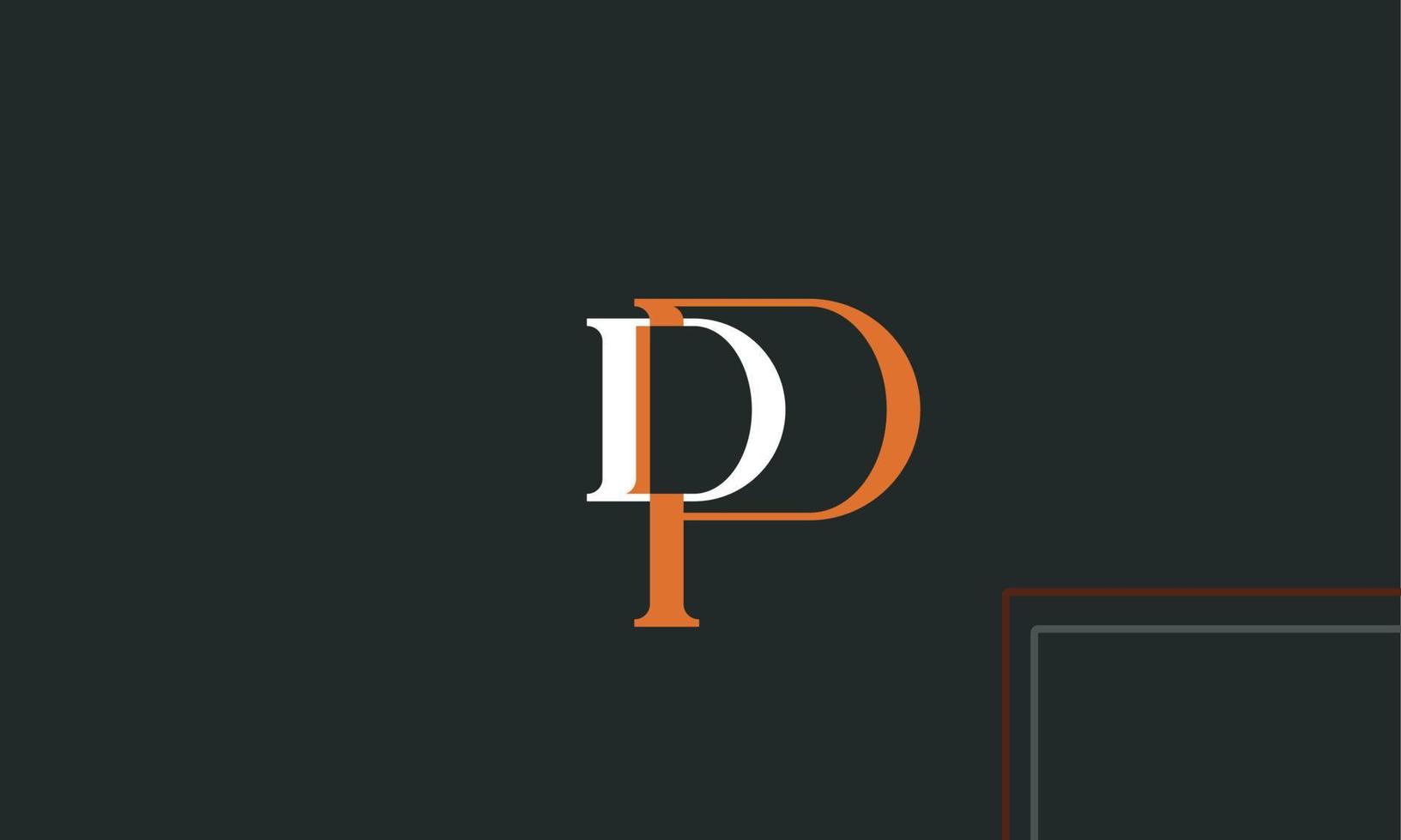 alfabetet bokstäver initialer monogram logotyp dp, pd, d och p vektor