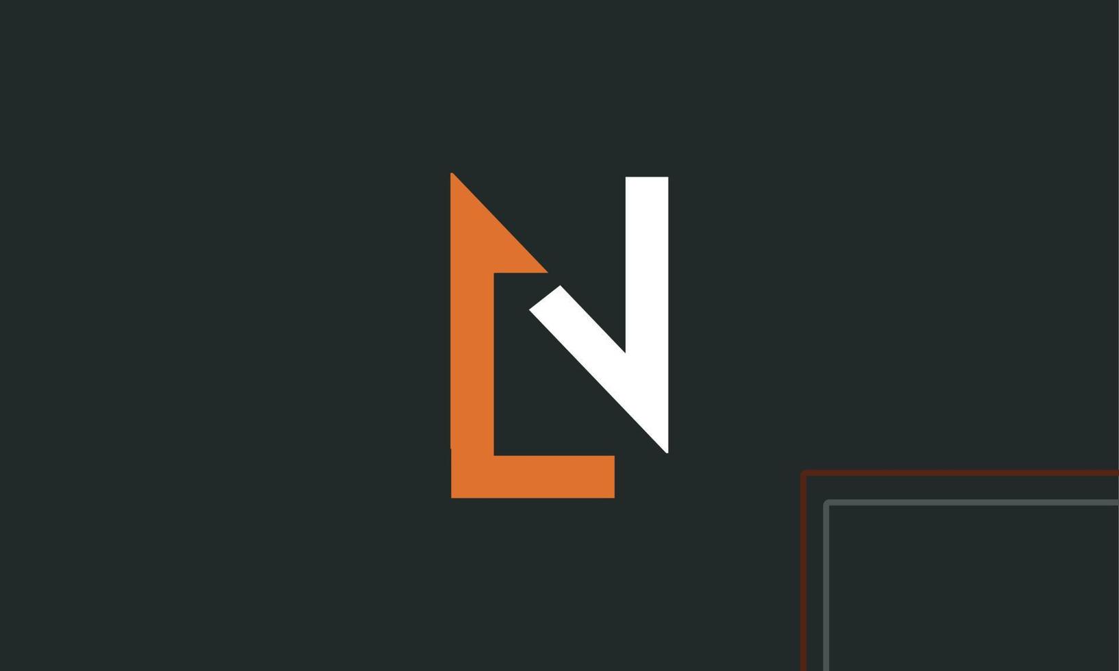 Alphabet Buchstaben Initialen Monogramm Logo ln, nl, l und n vektor