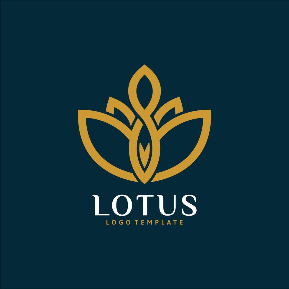 einfaches Monogramm-Lotus-Spa-Logo vektor