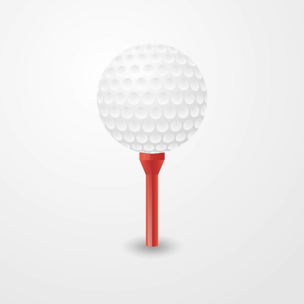 golfboll på en röd tee vektor