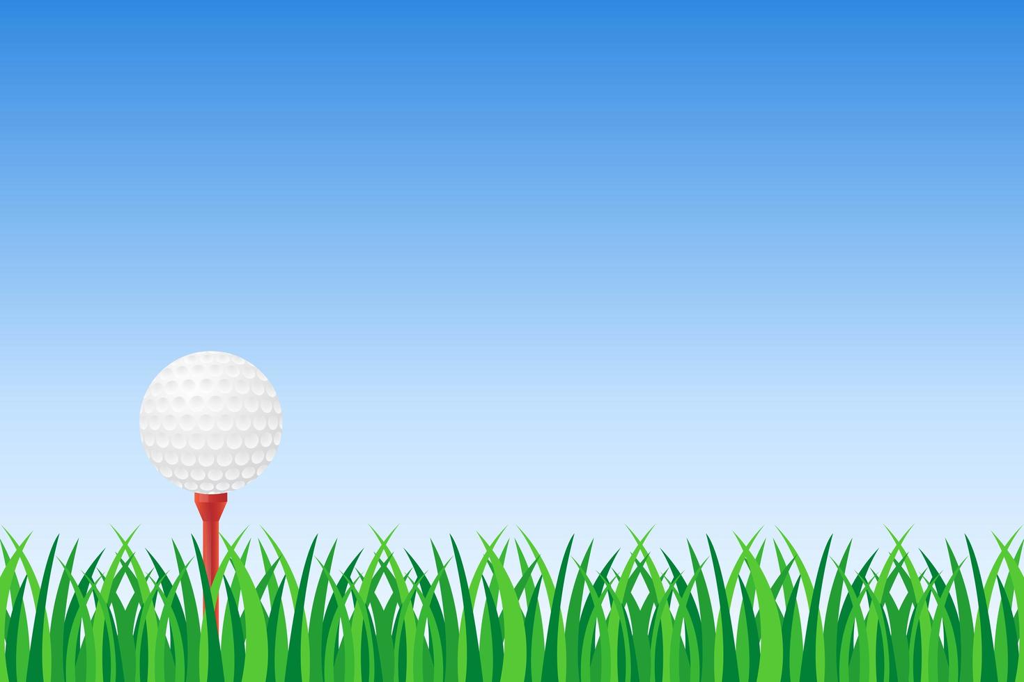 Golfball auf grünem Gras vektor