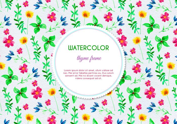 Gratis Vector vattenfärg ört och blomma bakgrund