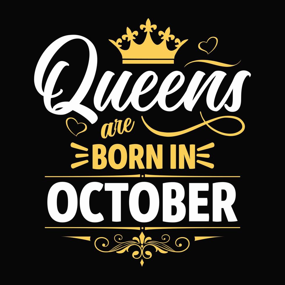 kungar är född i oktober - t-shirt, typografi, prydnad vektor - Bra för barn eller födelsedag Pojkar, skrot bokning, affischer, hälsning kort, banderoller, textilier, eller gåvor, kläder
