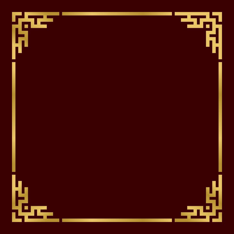 kinesisk stil kant vektor med guld färg