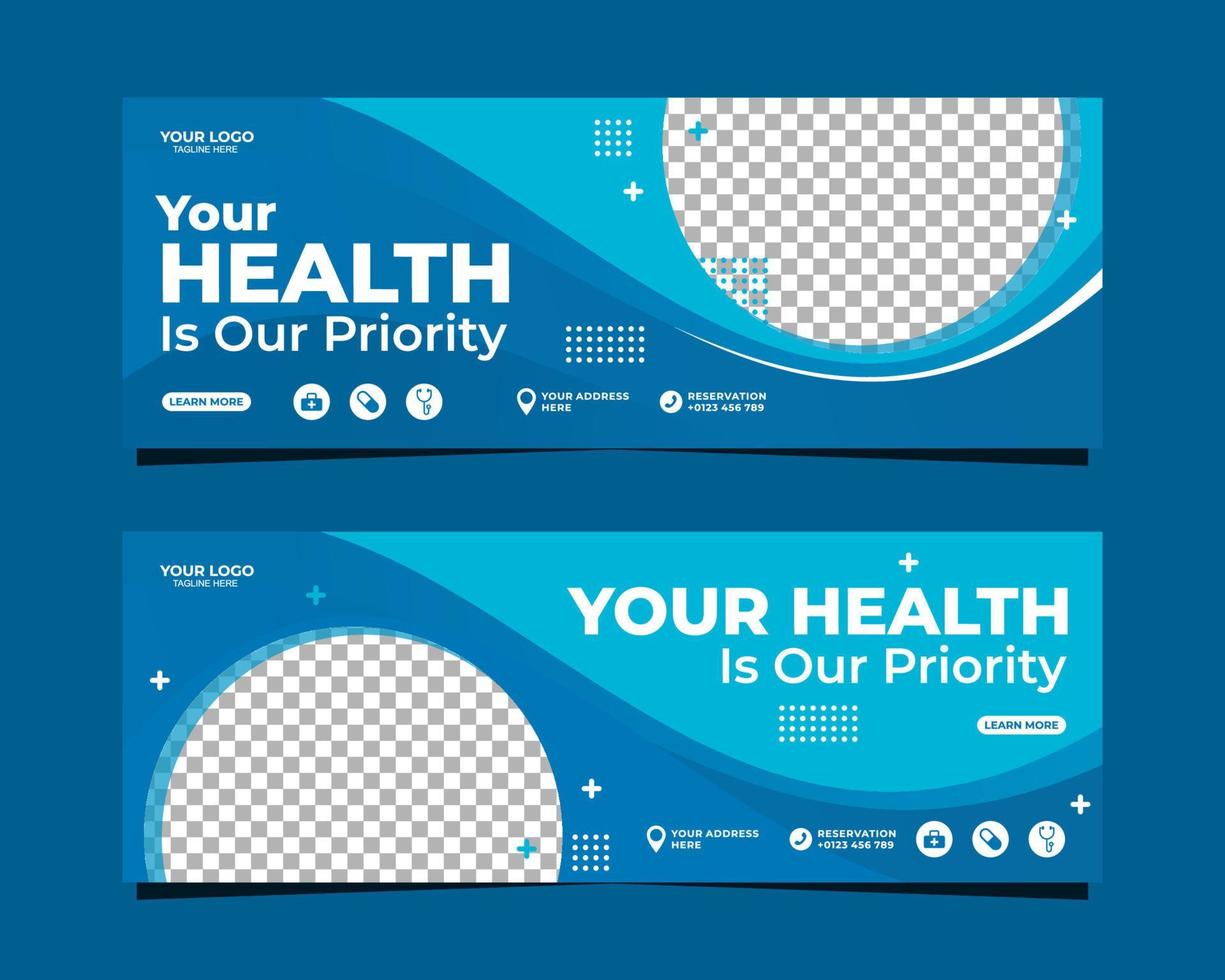 banner-vorlage oder social-media-cover-design für die medizinische gesundheitsversorgung vektor