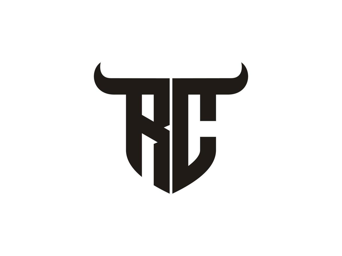 anfängliches rc-bull-logo-design. vektor