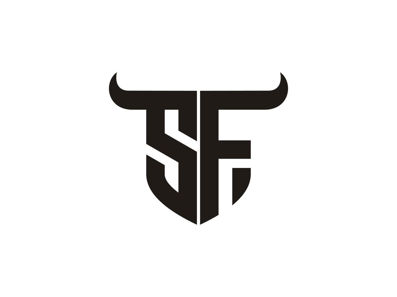 första sf tjur logotyp design. vektor