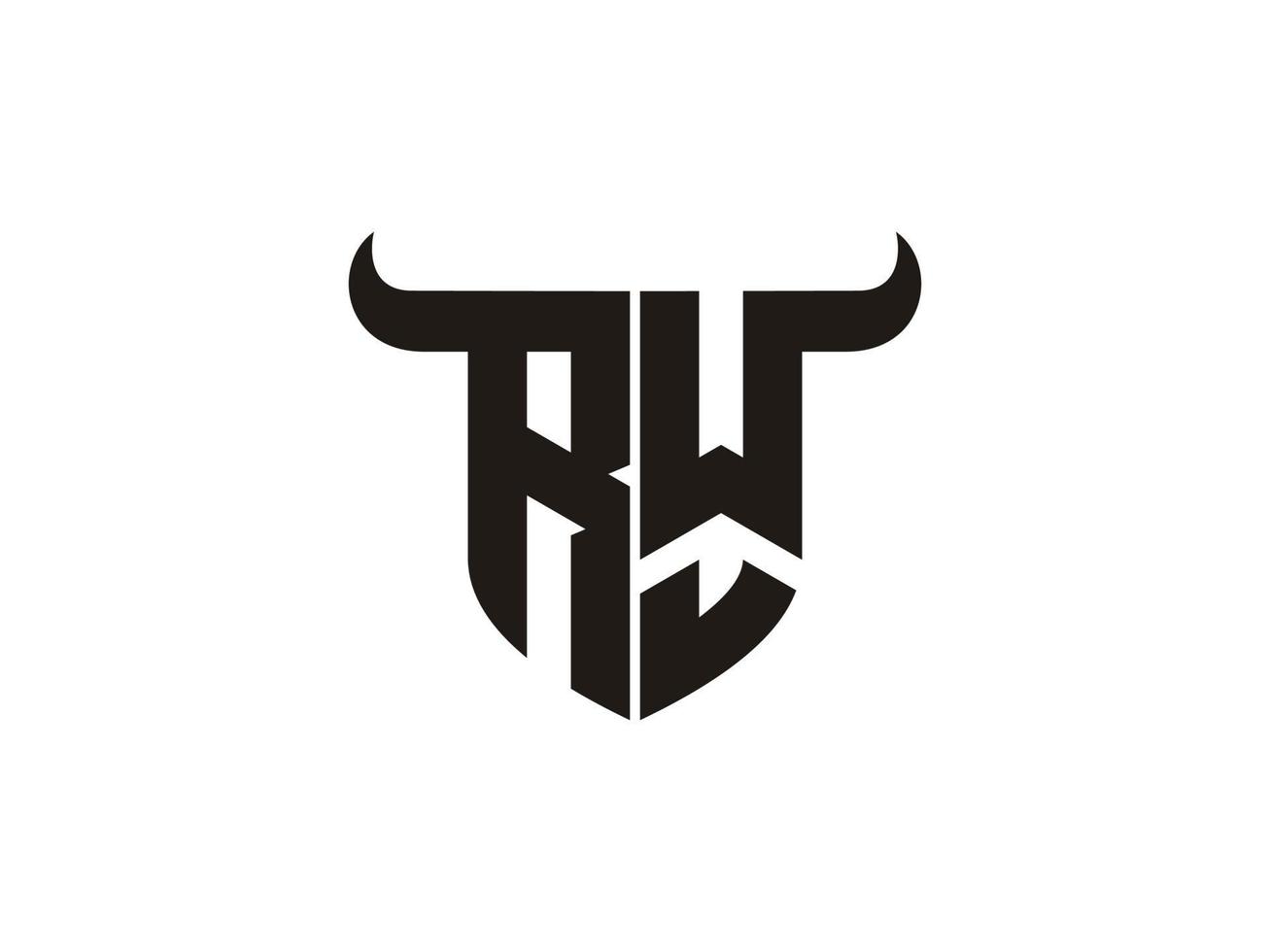 första rw tjur logotyp design. vektor