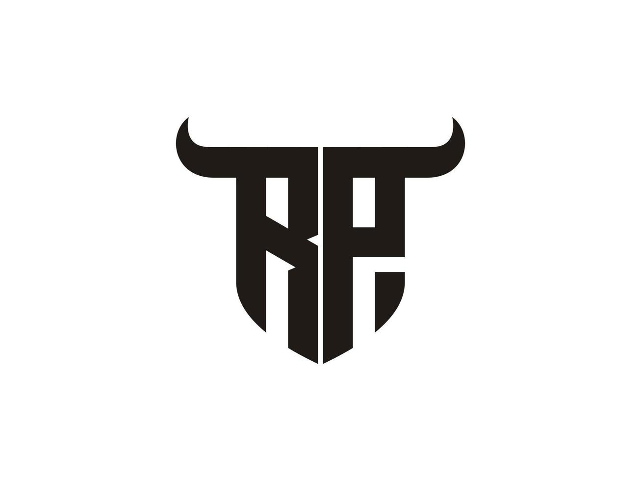 första rp tjur logotyp design. vektor