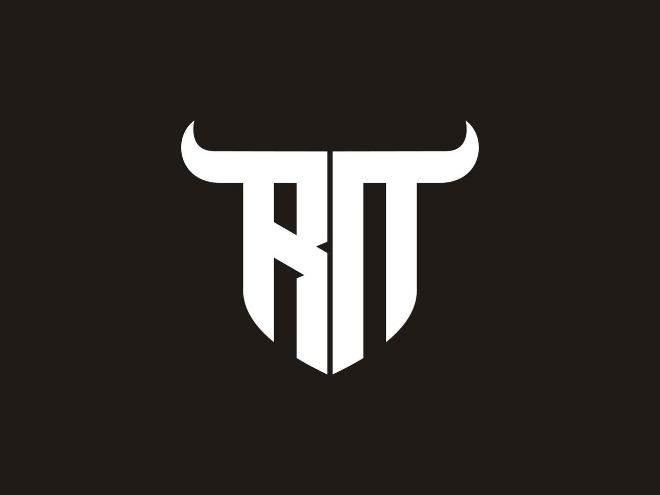 anfängliches rn bull logo design. vektor