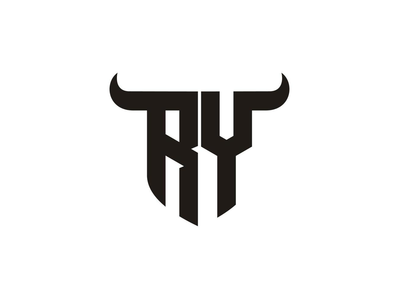 anfängliches ry bull-logo-design. vektor