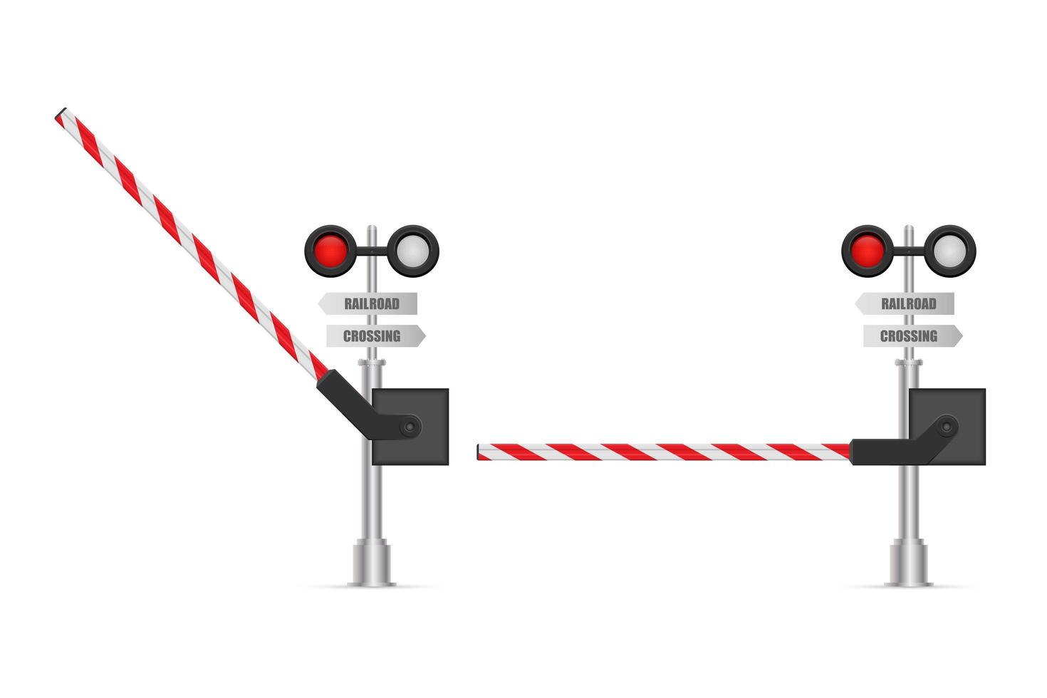 Eisenbahnbarrierevektorillustration lokalisiert auf weißem Hintergrund vektor