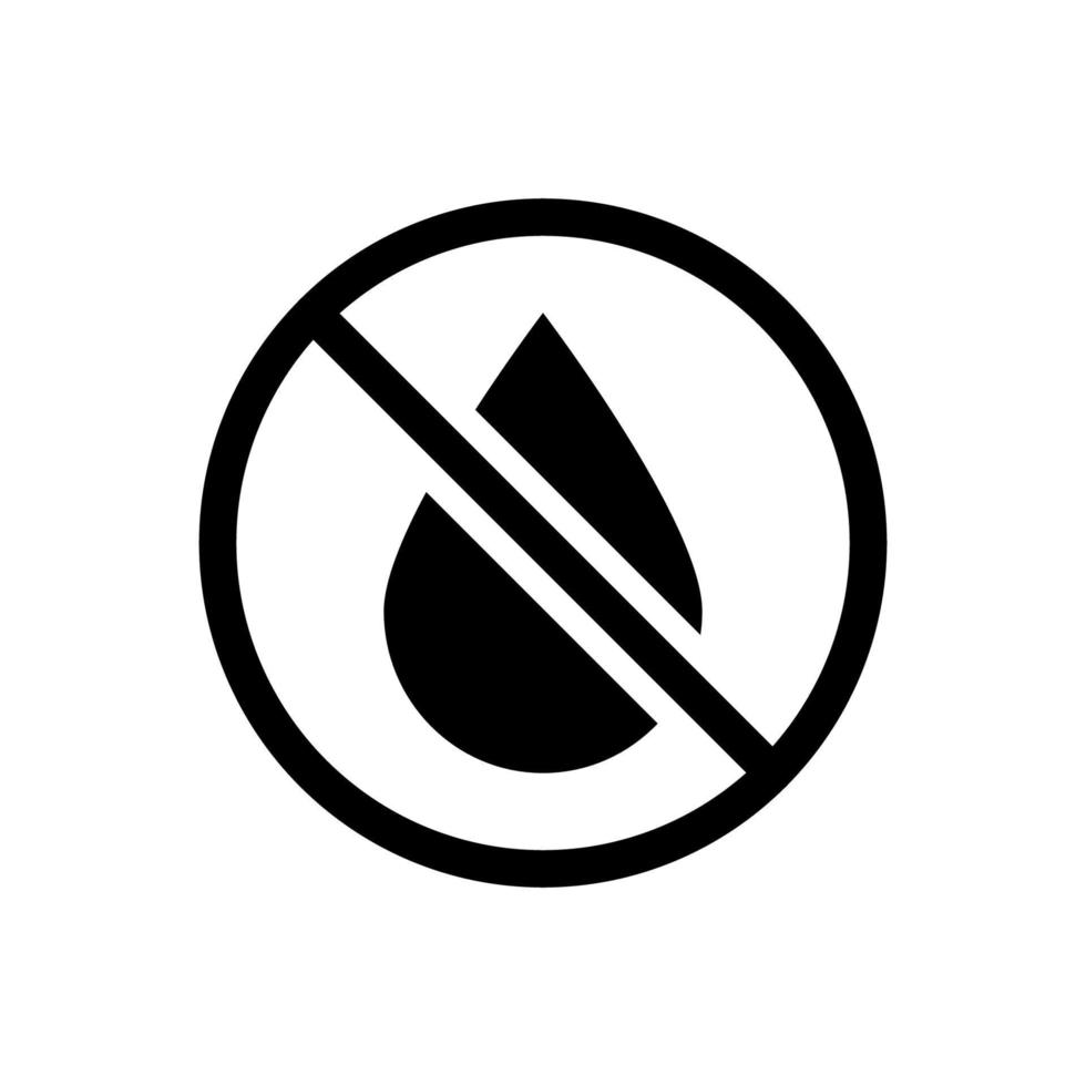 vatten släppa förbjuden silhuett ikon. vätskor är förbjuden svart piktogram. do inte dryck vatten ikon. isolerat vektor illustration.