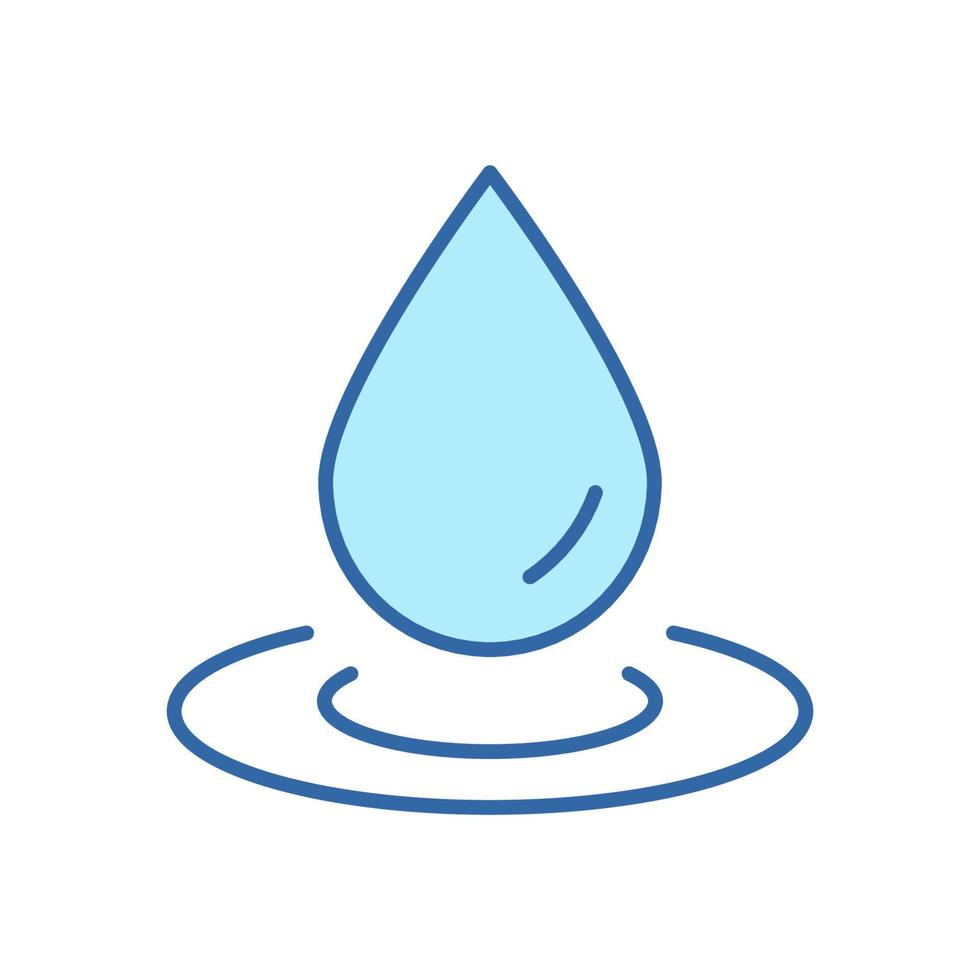 Lineares Symbol für Wassertropfen. Symbol für Wassertropfen und Spritzlinie. editierbarer Strich. Vektor-Illustration. vektor