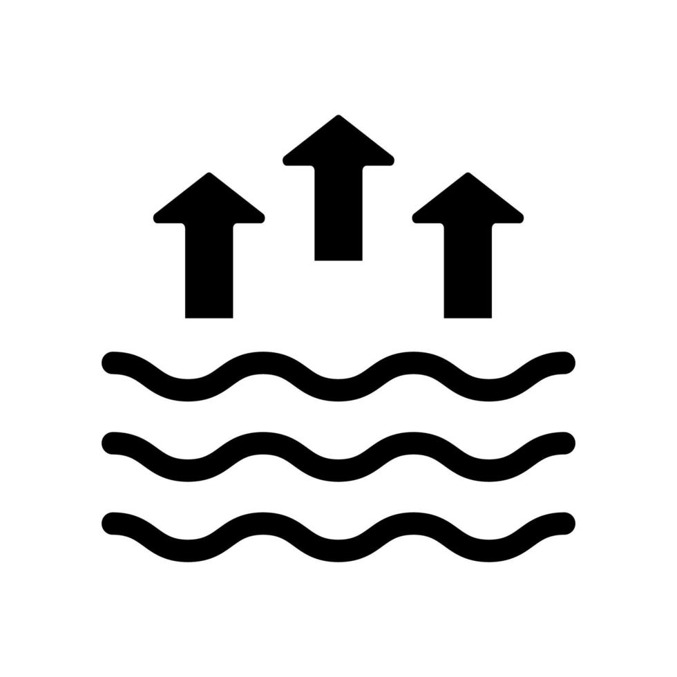 Flut-Silhouette-Symbol. Wellen auf dem Meer oder Ozean schwarzes Symbol. vektor isolierte illustration.