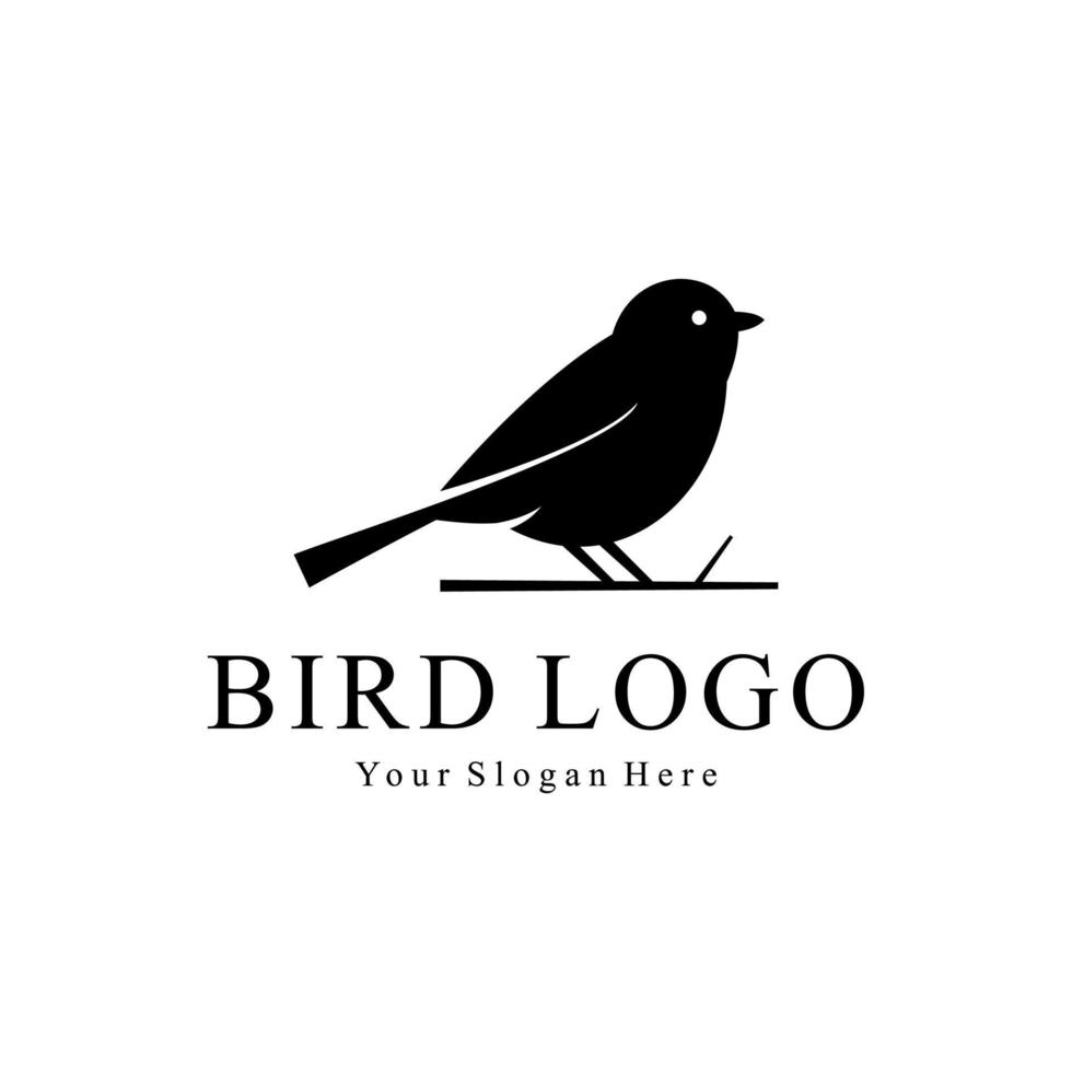 svart fågel logotyp vektor