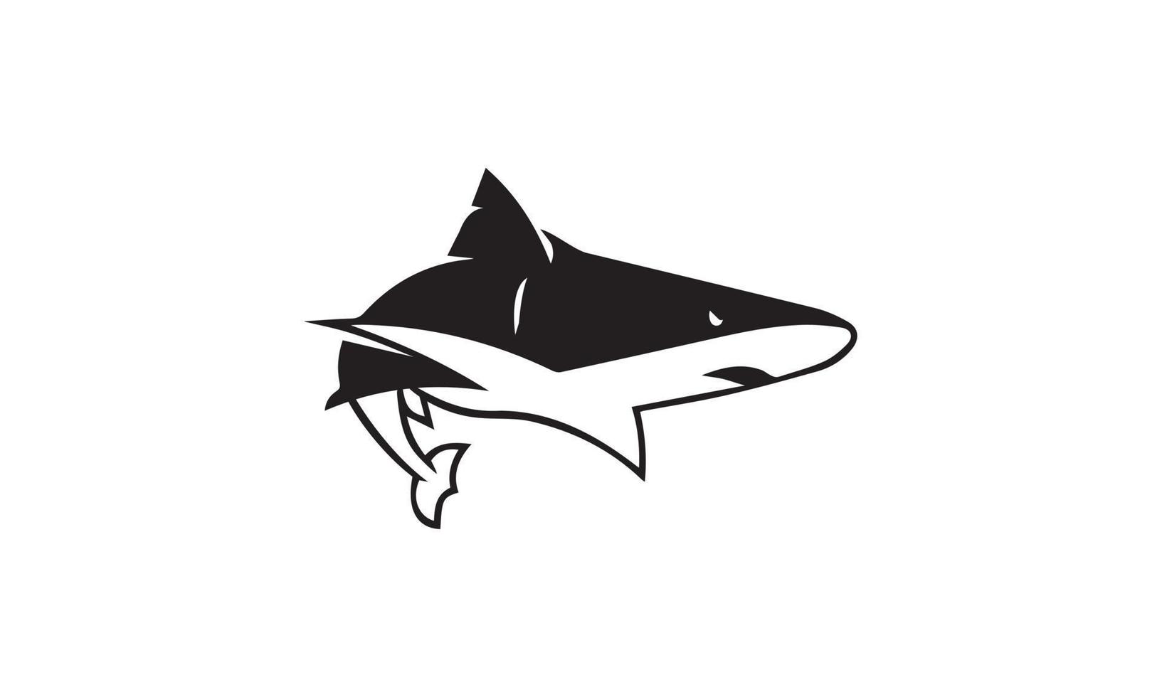 enkel svart haj logotyp vektor