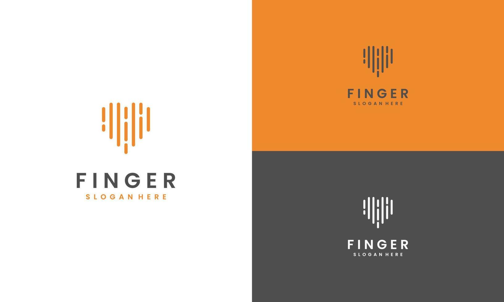 Herz-Fingerabdruck-Scan-Logo-Design modernes Konzept vektor