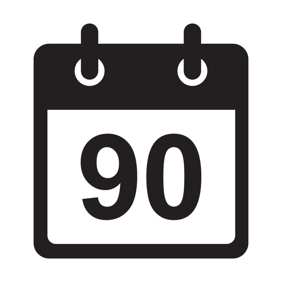 drei Monate Symbolvektor 90 Tage Zeichen für Grafikdesign, Logo, Website, soziale Medien, mobile App, ui vektor