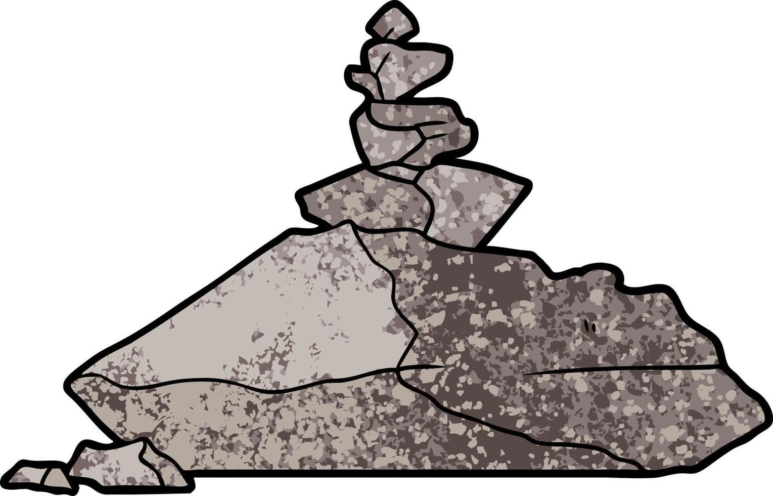 tecknad serie staplade stenar vektor