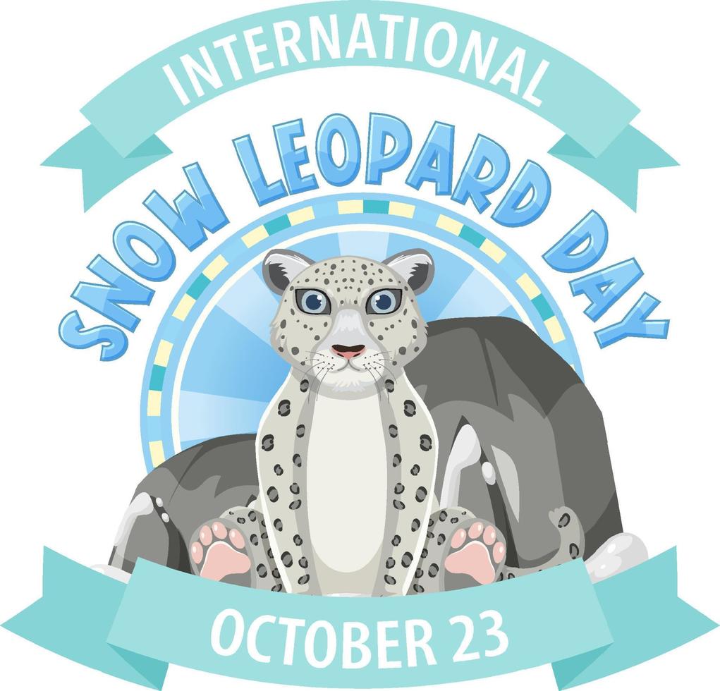 internationell snö leopard logotyp begrepp vektor