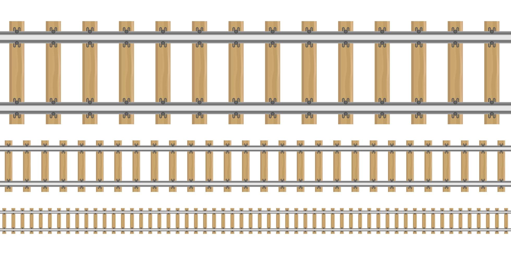 Eisenbahnschienen in verschiedenen Größen vektor