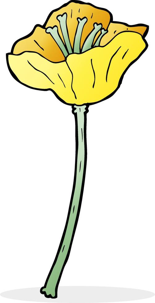 gelbe blume der karikatur vektor