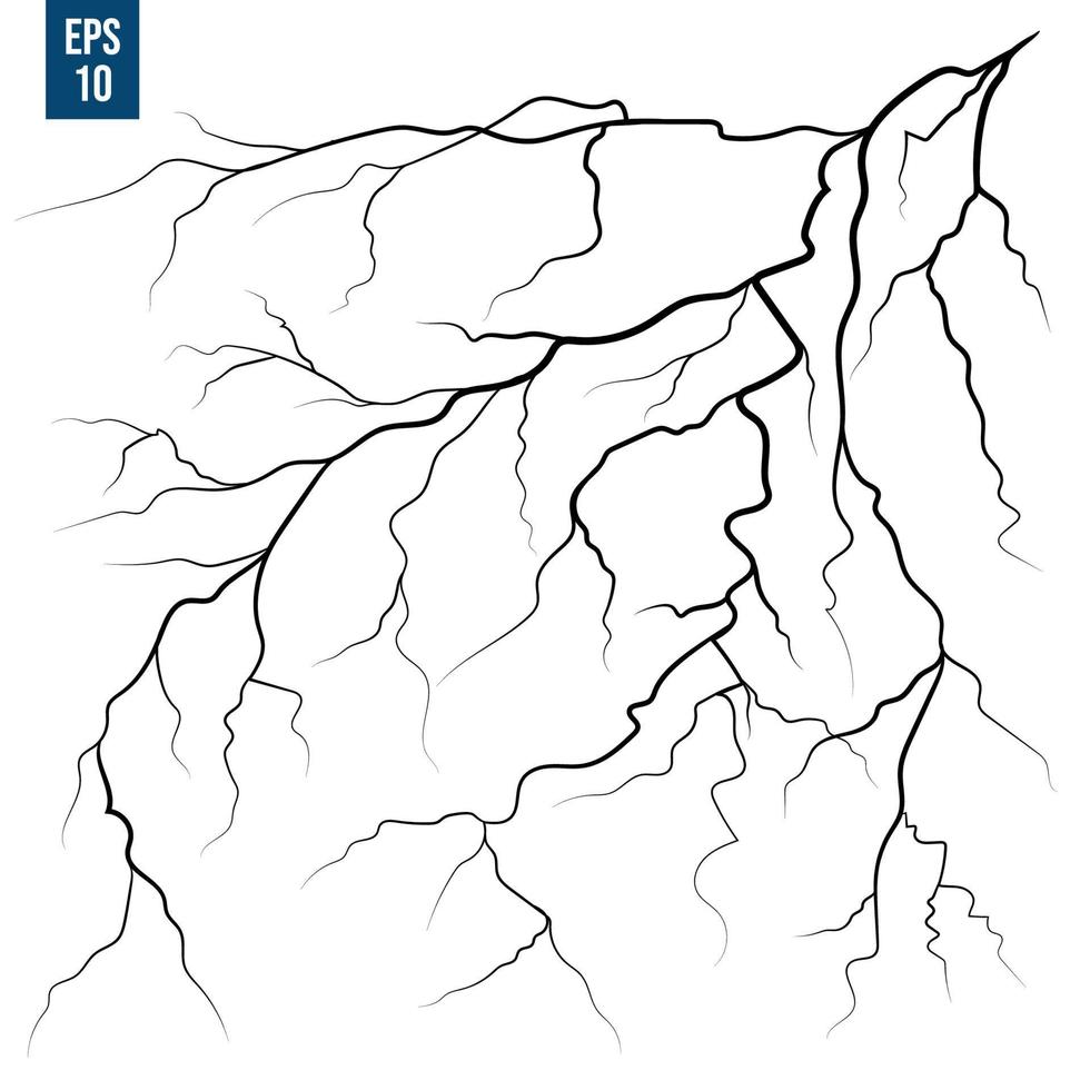 åskväder element vektor. spricka vägg illustration. vektor eps 10.