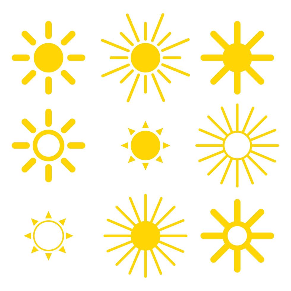 sun icon set vektor