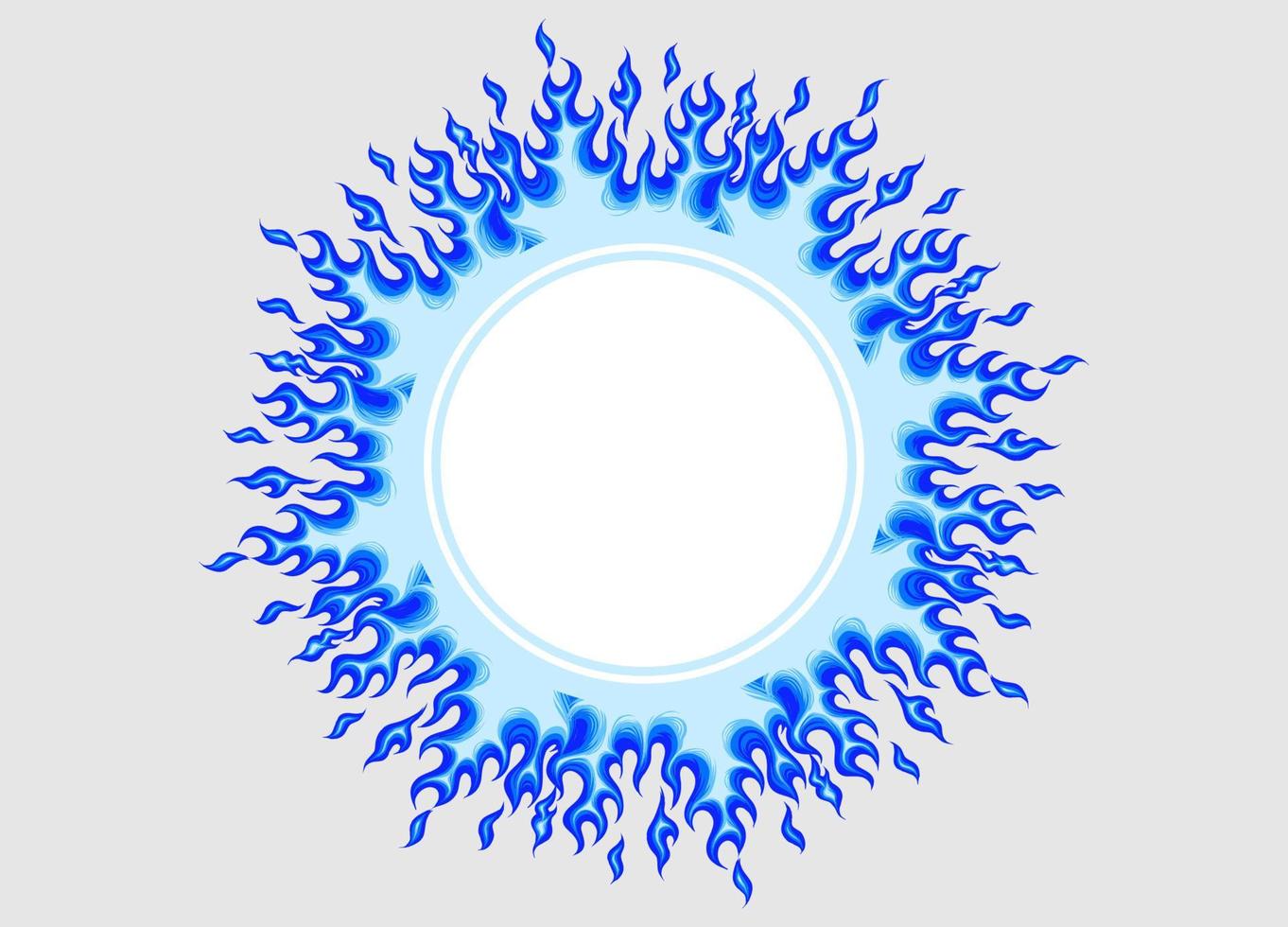 blå cirkel tecknad serie lågor element. passa för komisk, illustration, bakgrund. vektor