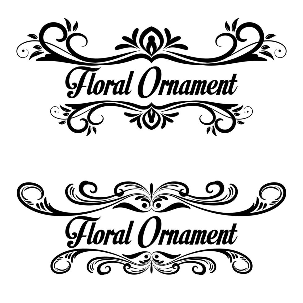 Vorlage für florale Ornamente. Textteiler-Vektor. An Rahmen, Rand, Ecke, Seite anpassen. Vektor eps 10.