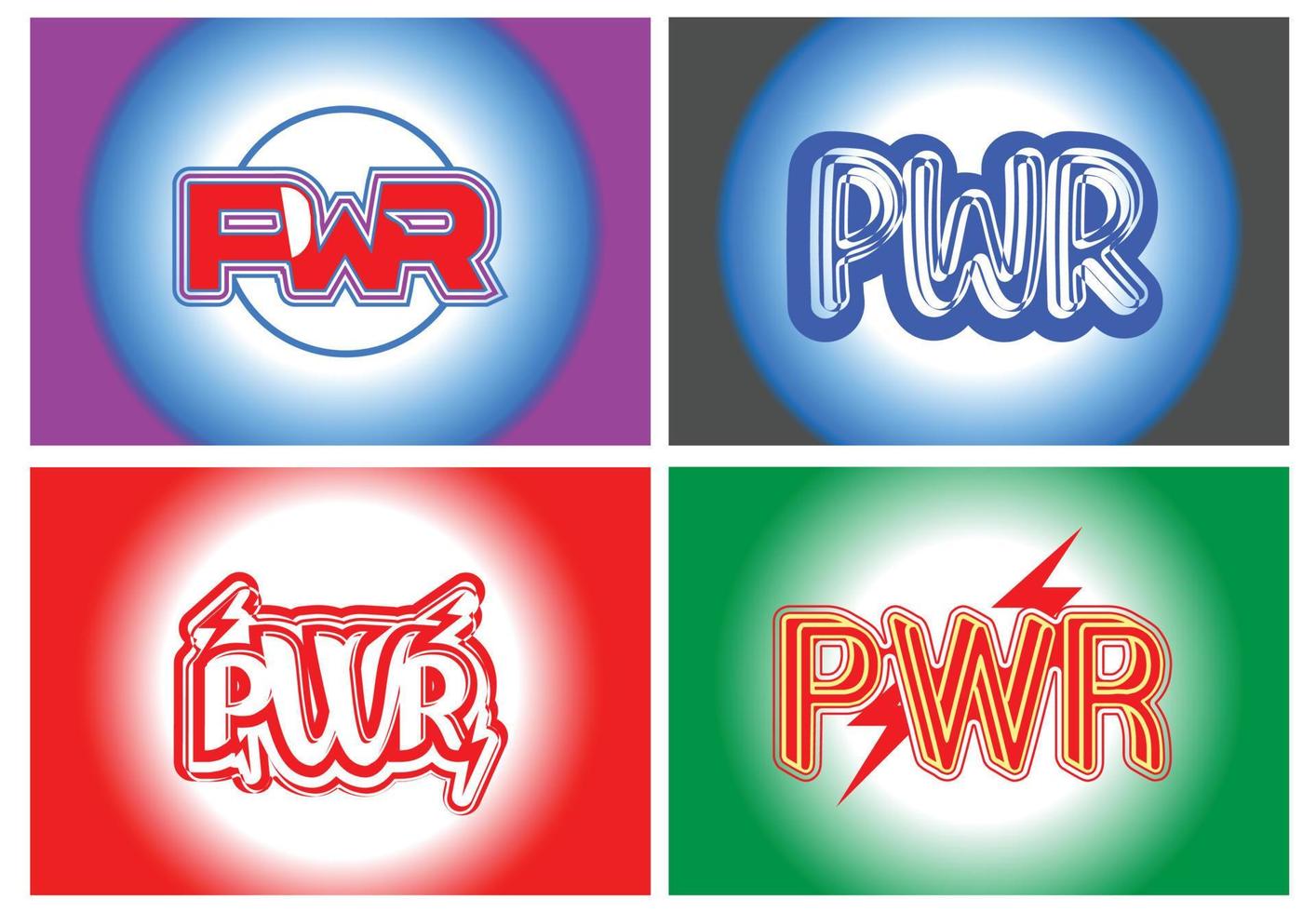 pwr brev logotyp och ikon design mall uppsättningar vektor