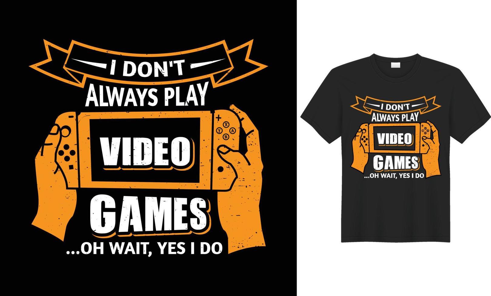 vektorbasiertes Retro-, Vintage- und typografisches Gaming-T-Shirt-Design für Spielliebhaber. vektor