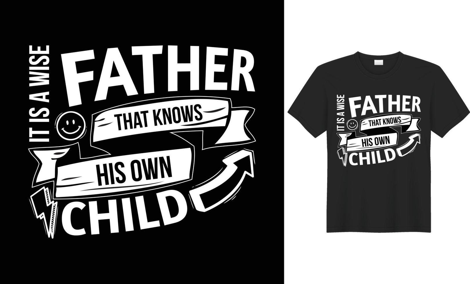 Typografie, Texteffekte und vektorbasiertes T-Shirt-Design für Väter und Kinder, die ihre Väter lieben. vektor