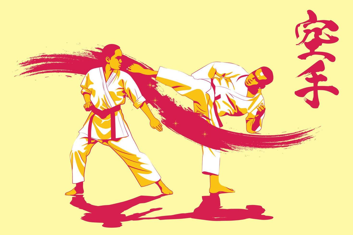 karate är en krigisk konst ursprung från japan. vektor illustratör.