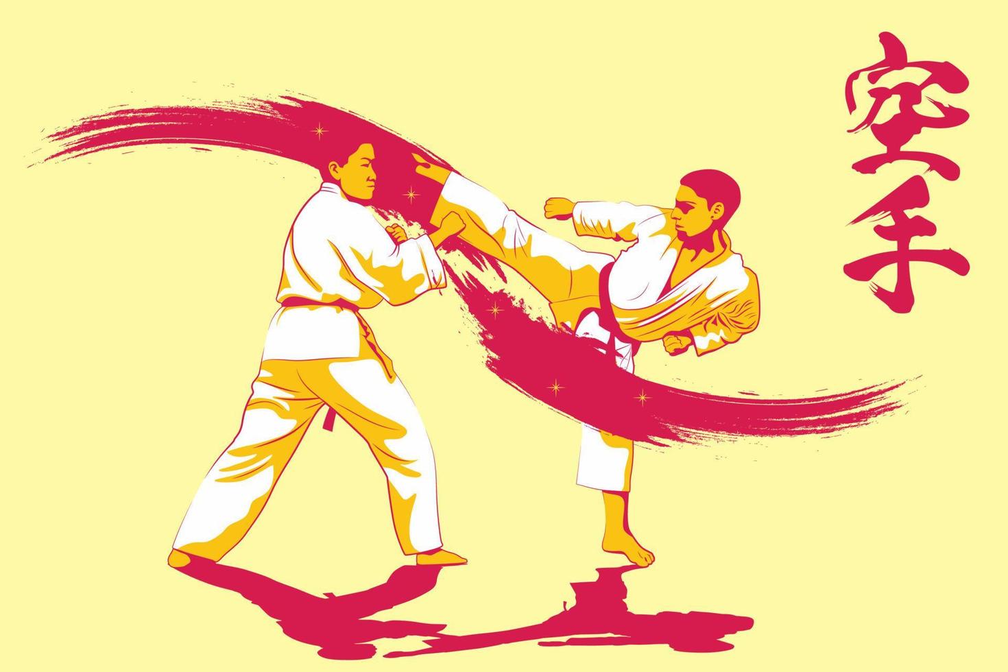 karate är en krigisk konst ursprung från japan. vektor illustratör.