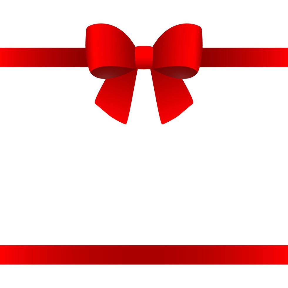 rote Geschenkschleife des Bandes lokalisiert auf weißem Hintergrund vektor