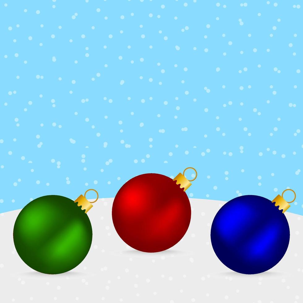 Weihnachtskugeln auf einem blauen Hintergrundvektor vektor