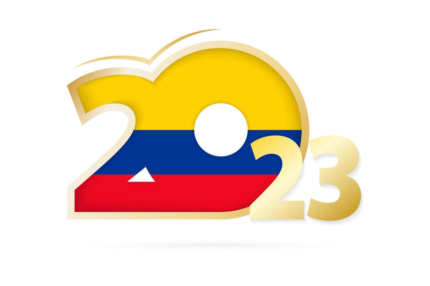 år 2023 med colombia flagga mönster. vektor