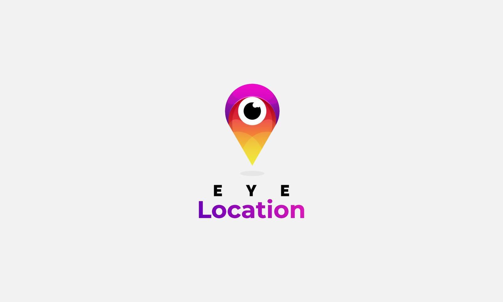 Eye-Pin-Location-Logo und Icon-Design vektor