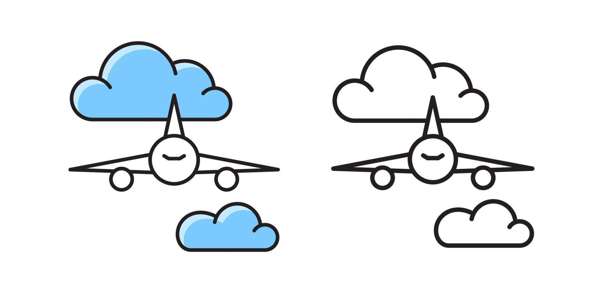 Symbol für die Flugzeuglinie. fliegendes Flugzeugzeichen. vektor