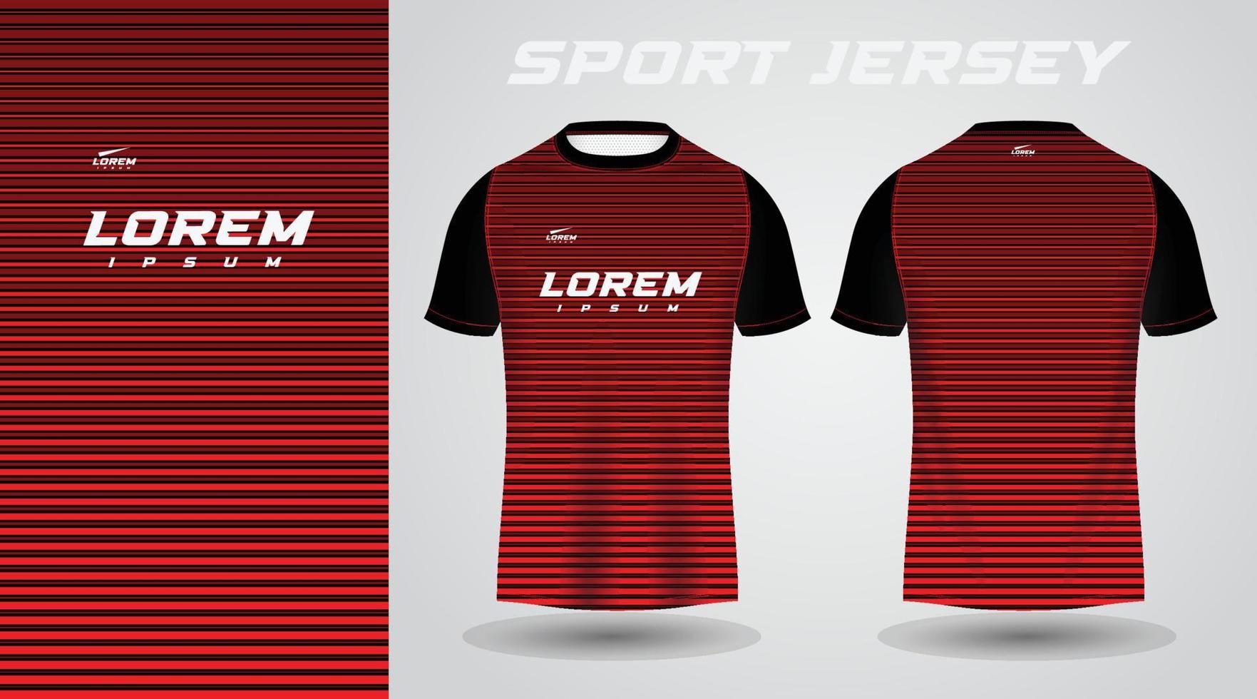 röd svart skjorta sport jersey design vektor