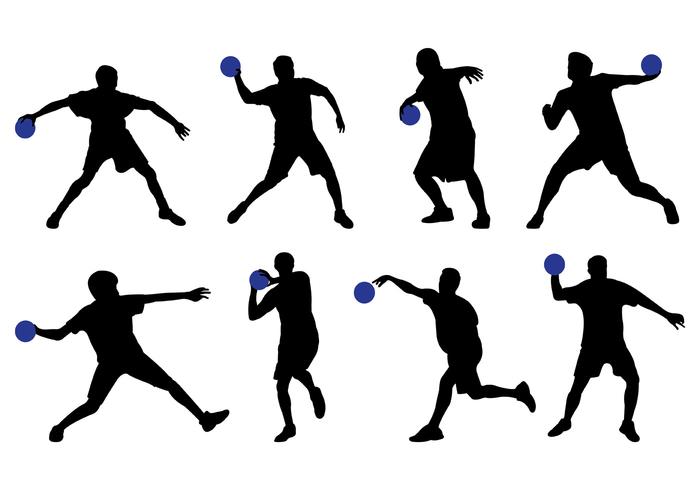 Silhouette des Dodge Ball Spieler vektor