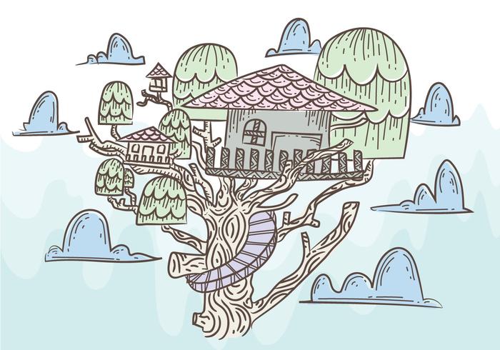 Gratis Tree House Vector Illustration