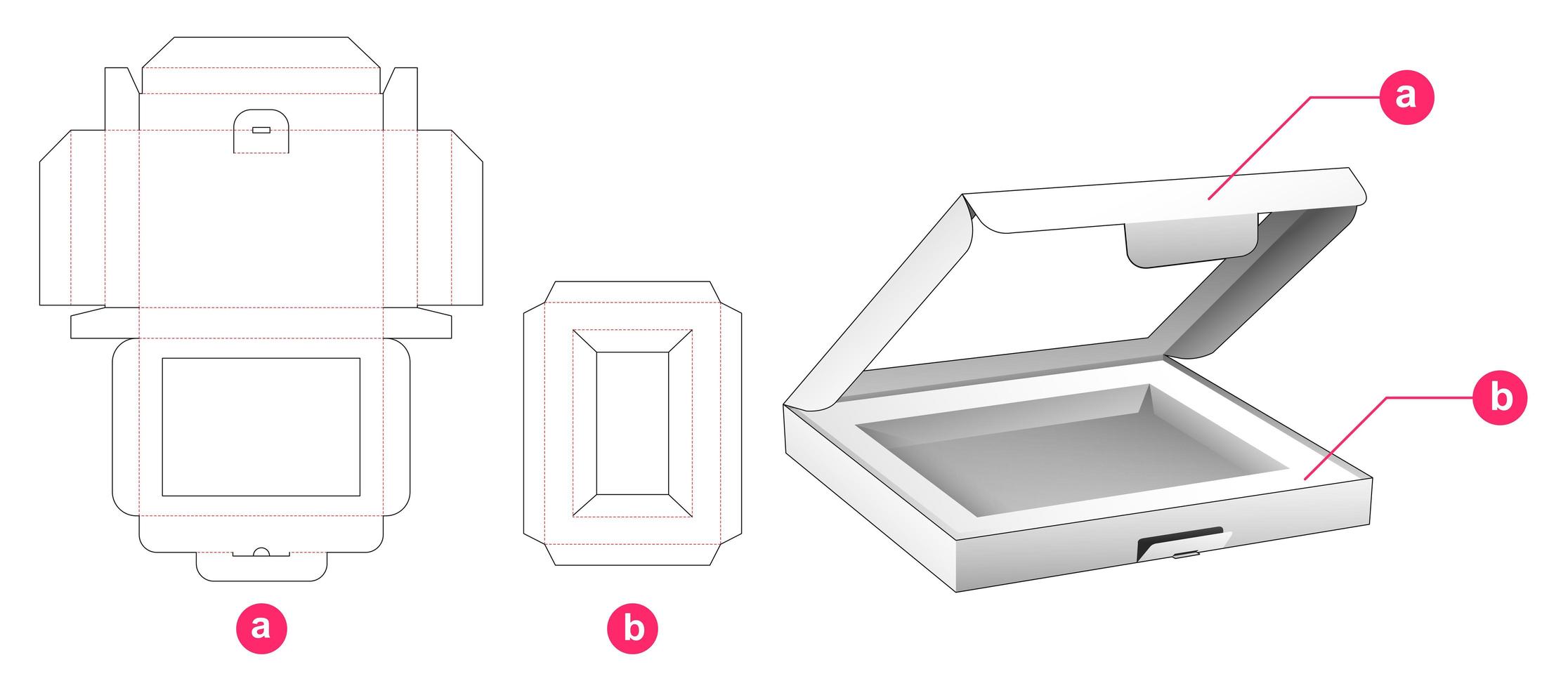 flache Flipbox mit Fenster und Einsatz vektor